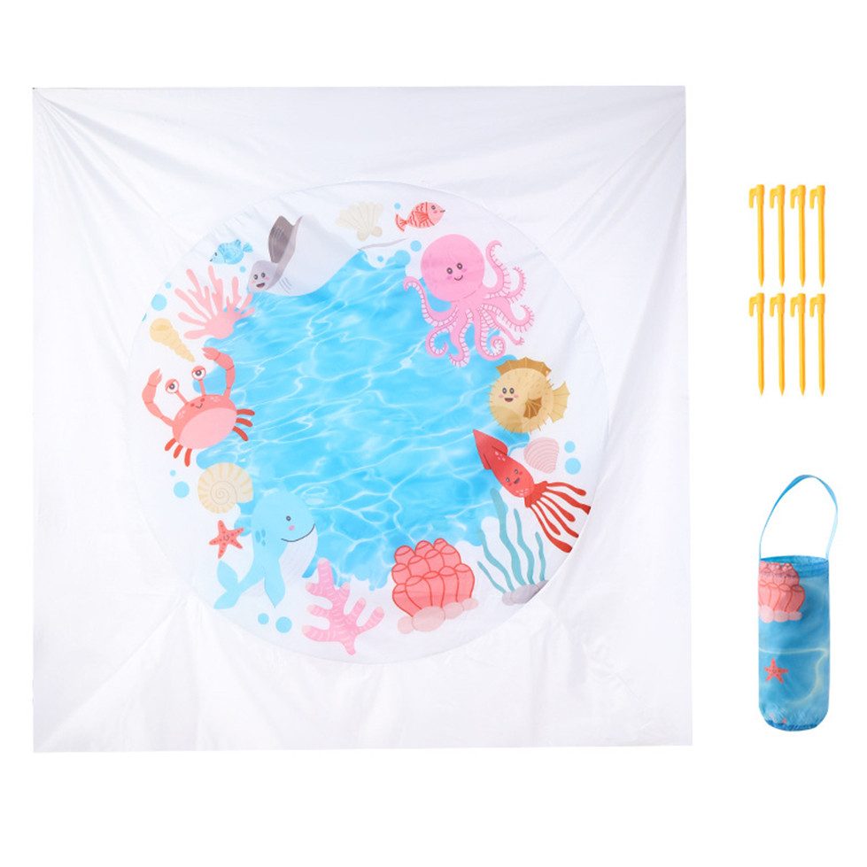 Picknickdecke Wasserdicht Stranddecke Camping-Decke mit Erdnägel & Tasche 200x200cm
