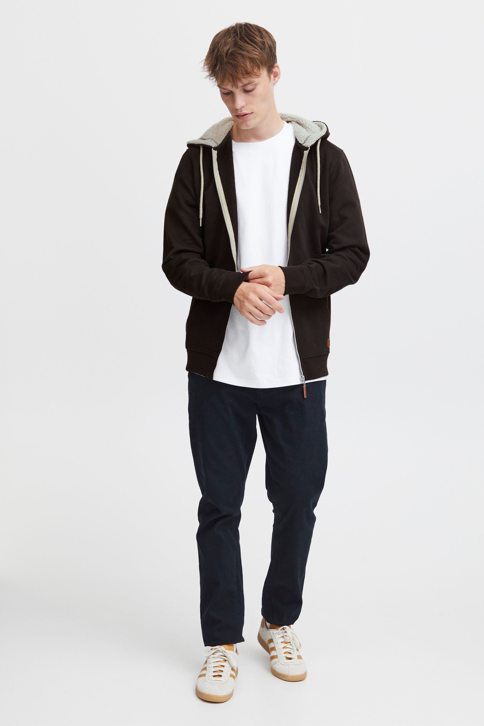 Blend Kapuzenpullover BHHulker Sweatshirtjacke mit Teddyeinsatz in der Kapuze