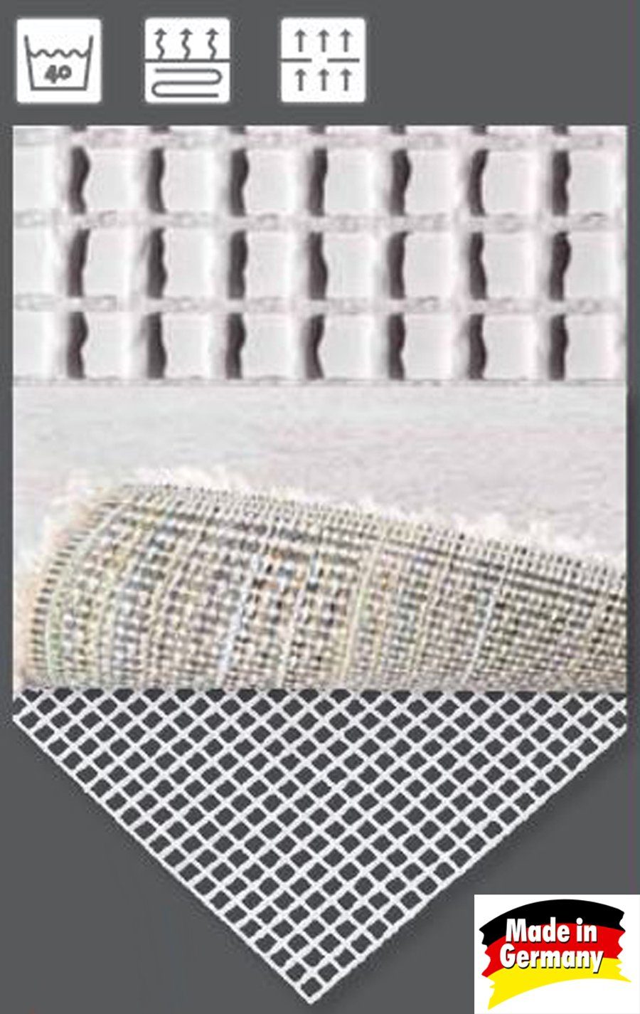 Antirutschmatte Schubladenmatte Teppichunterlage grau vielseitig aus  Kunststoff 45x125 cm - sklep internetowy OrionAGD.pl