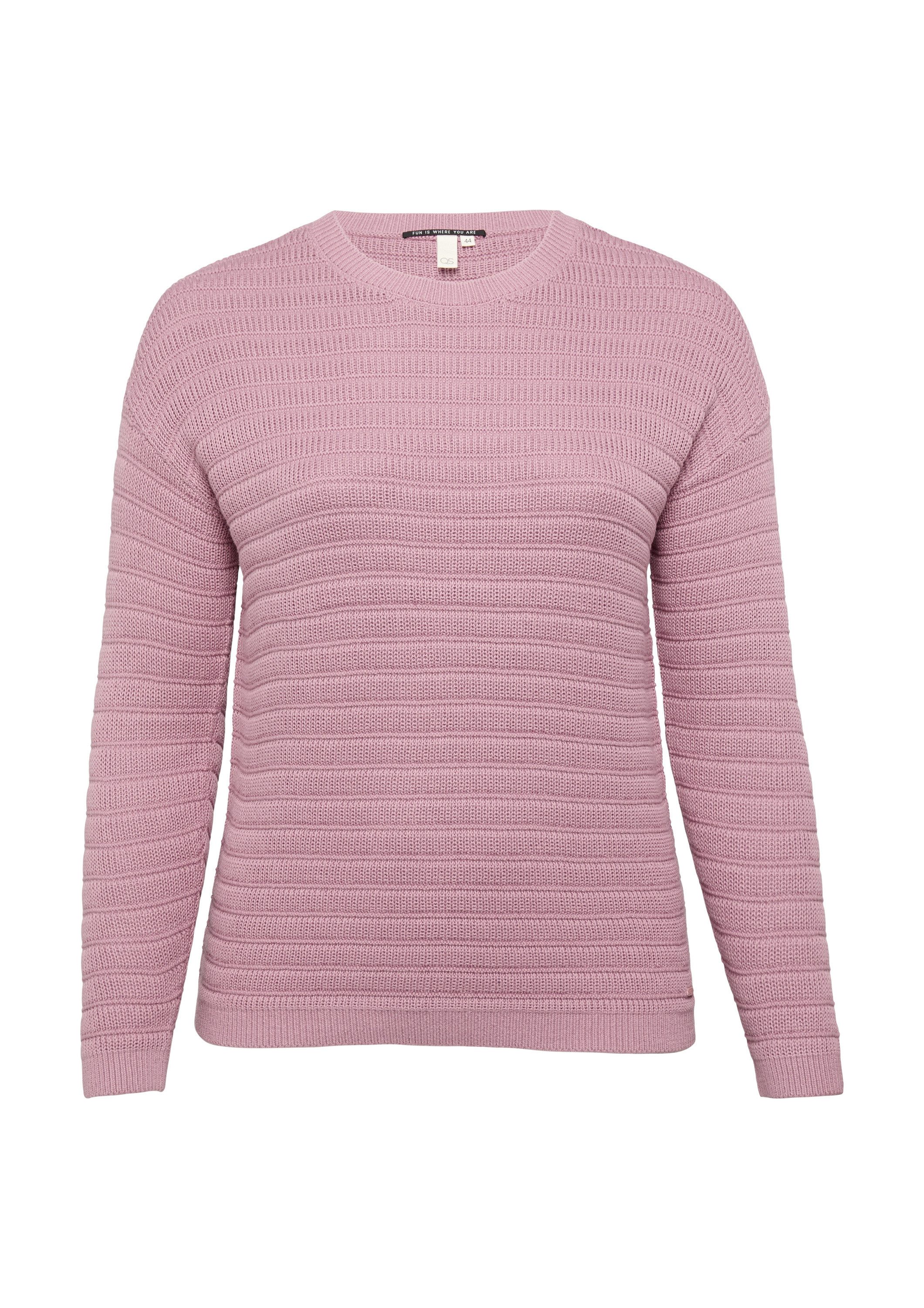 QS Longpullover Strickpullover Strickpullover mit Strukturmuster günstig online kaufen