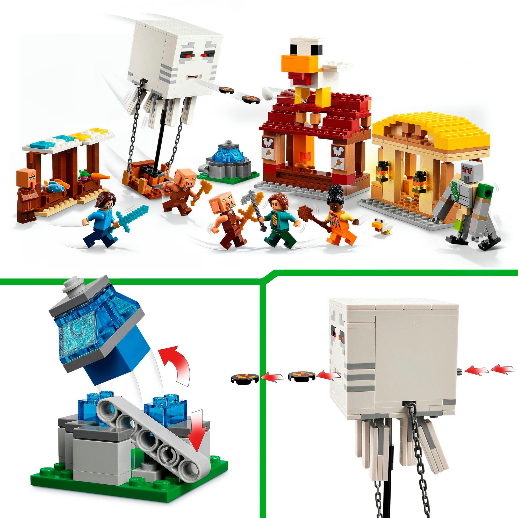 LEGO® Angriff des Ghast-Ballons (21273), LEGO Minecraft Konstruktionsspielsteine, (555 St), Made in Europe – Bild 4 von 5
