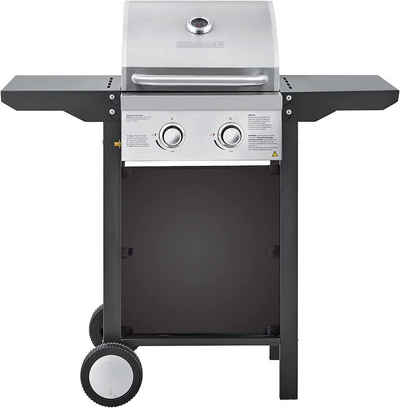 Heinrich´s Gasgrill ‎HGG 8521, Balkon-Grill auf 2 Rädern, Outdoor-Grill, BBQ-Grill, Camping, Grillwagen, 2Flächen Brenner aus Edelstahl, Große Grillfläche, Grillküche, Standgrill