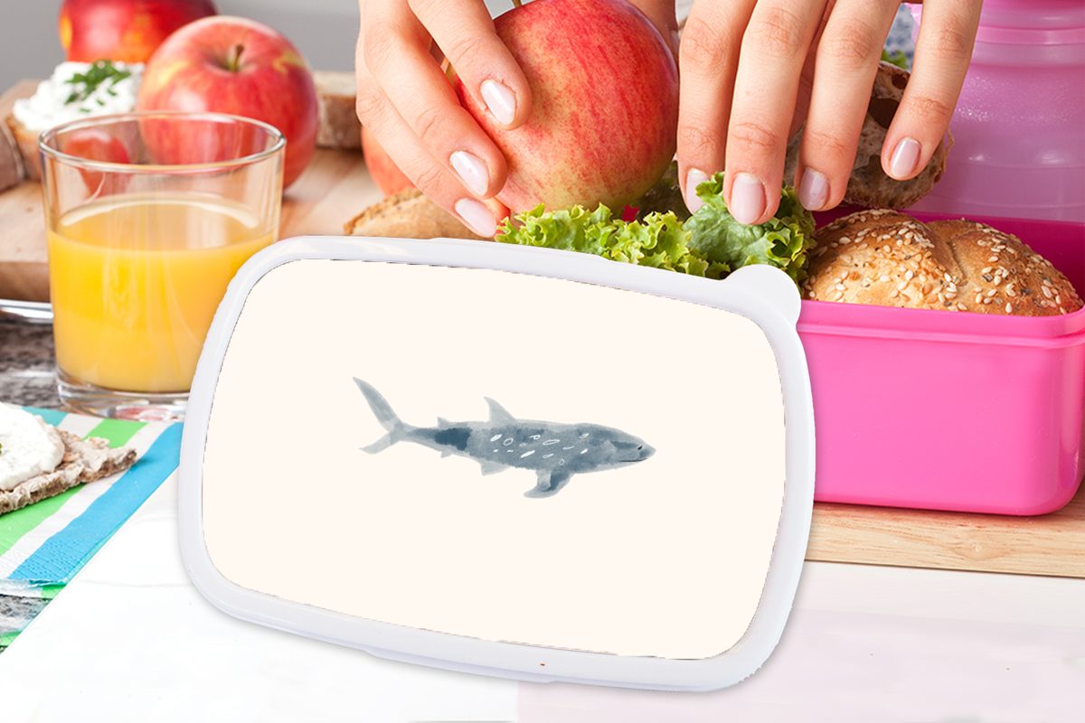 rosa MuchoWow (2-tlg), Kinder, Meer Snackbox, für - Mädchen, Fisch Lunchbox Kunststoff, Kunststoff Brotbox - Erwachsene, Aquarell, Brotdose