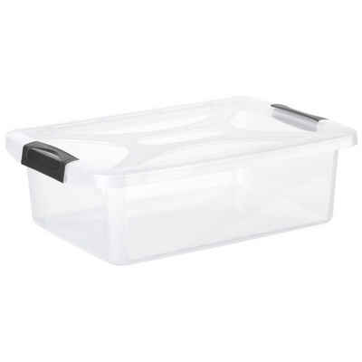 Engelland Aufbewahrungsbox Plastikbox mit Deckel und Verschluss-Clips (Stapelbox, Aufbewahrungskiste, Organizer), stapelbar, stabil, BPA-frei, lebensmittelecht