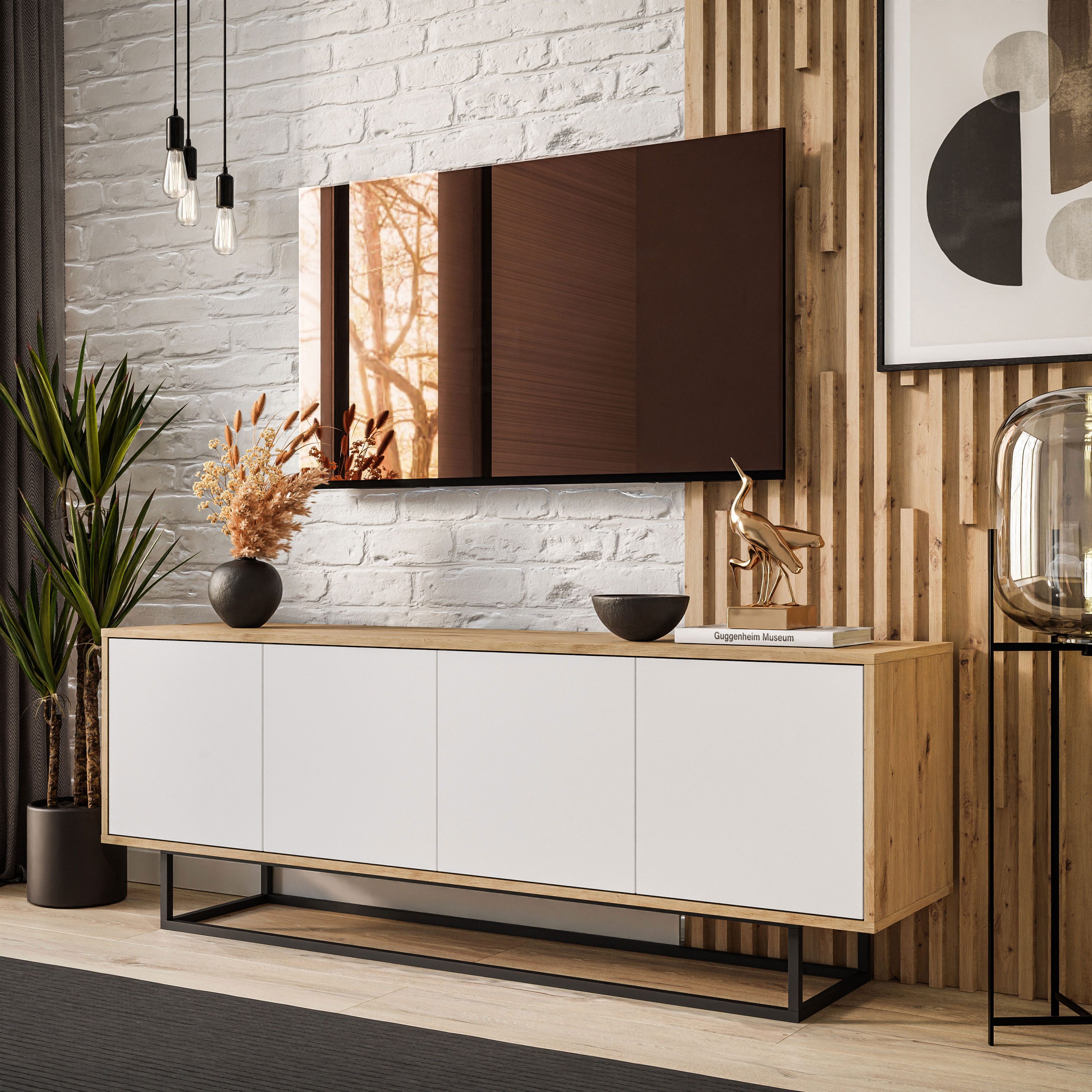 Lookway TV-Schrank SANAYI LOFT mit Metallgestell Breite: 156 cm