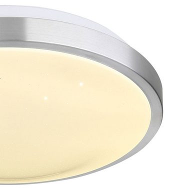 Globo LED Deckenleuchte GREGORY, 1-flammig, Ø 30 cm, Weiß, Acryl, Bewegungssensor, LED fest integriert, Neutralweiß, Aluminium, Spritzwassergeschützt IP44, LED Deckenlampe