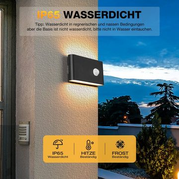 WILGOON Wandleuchte 12W Wandleuchte Bewegungsmelder, LED Wandlampe Modern Up & Down Strahl, LED fest integriert, Warmweiß, mit Bewegungsmelder Wandbeleuchtung, Wohnzimmer/Flur/Treppen/Garage