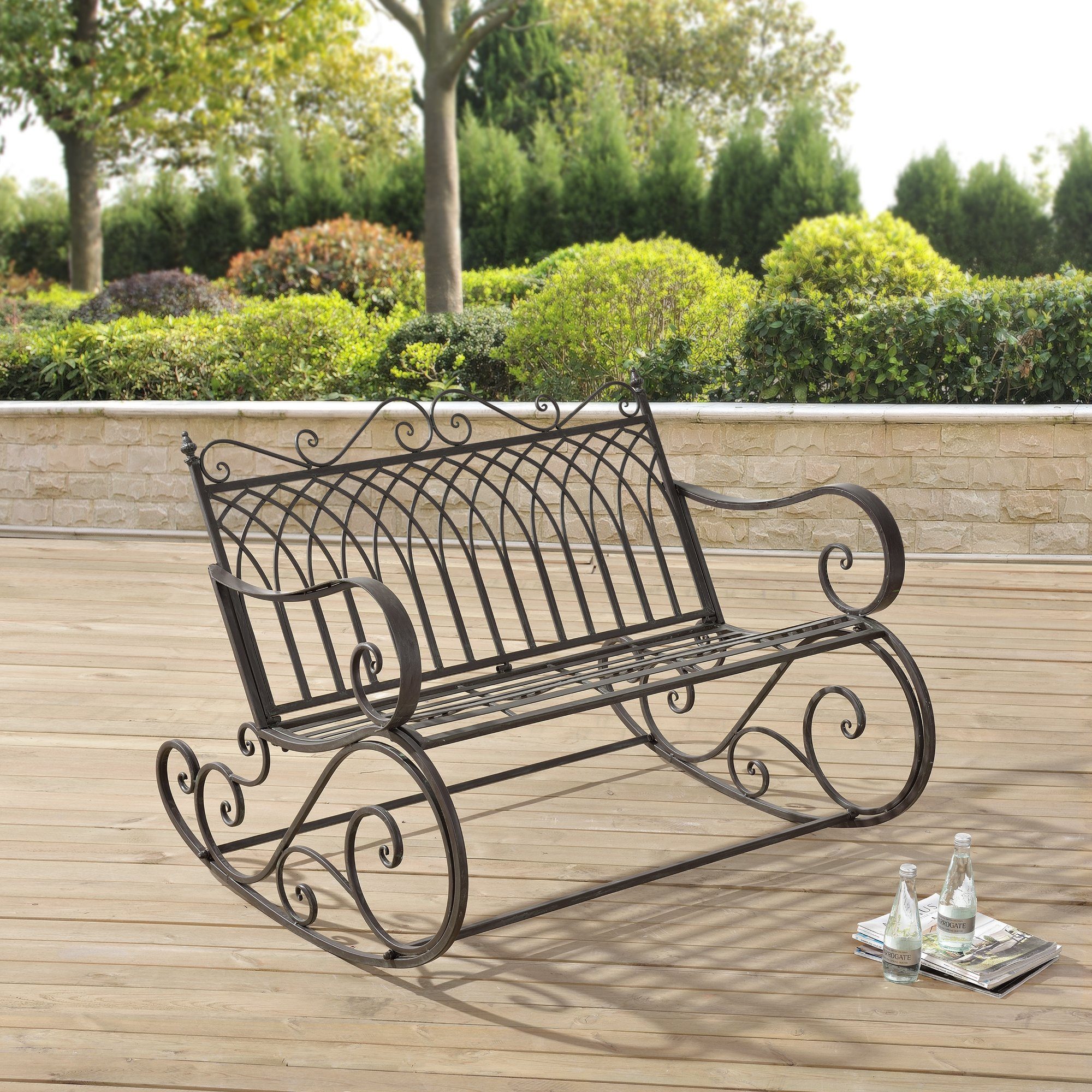 en.casa Gartenbank, »Greenough« Schaukelbank Sitzbank 85x113x95cm günstig online kaufen