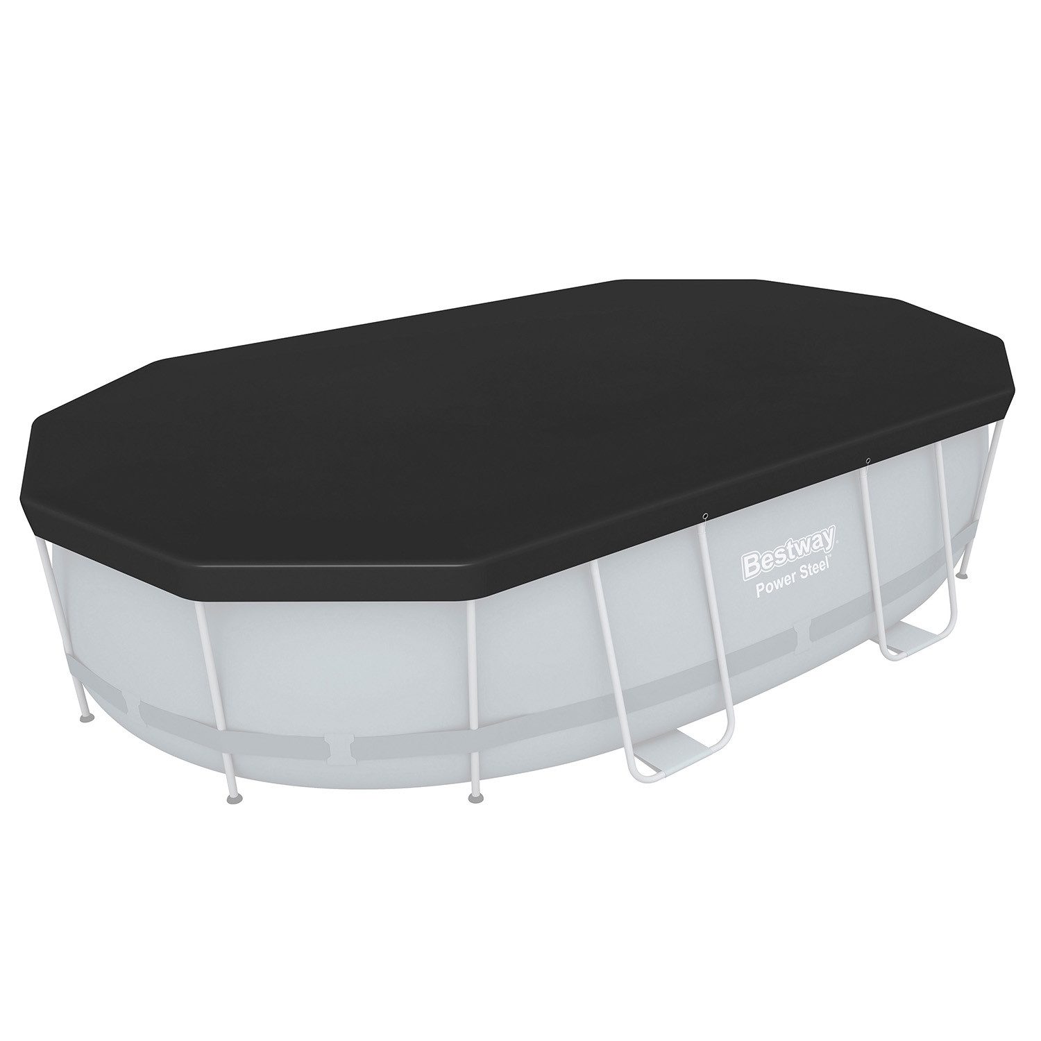 Bestway Pool-Abdeckplane 418 x 230 cm (Packung, 1-St., für 427 x 250 cm Frame Pools), Inkl. Befestigungsseil