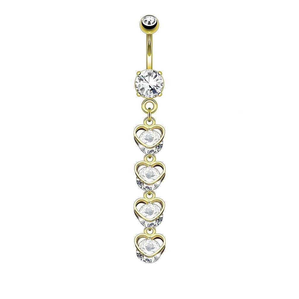 Taffstyle Bauchnabelpiercing Banane Stecker Herzen Kristall Anhänger aus Ch günstig online kaufen