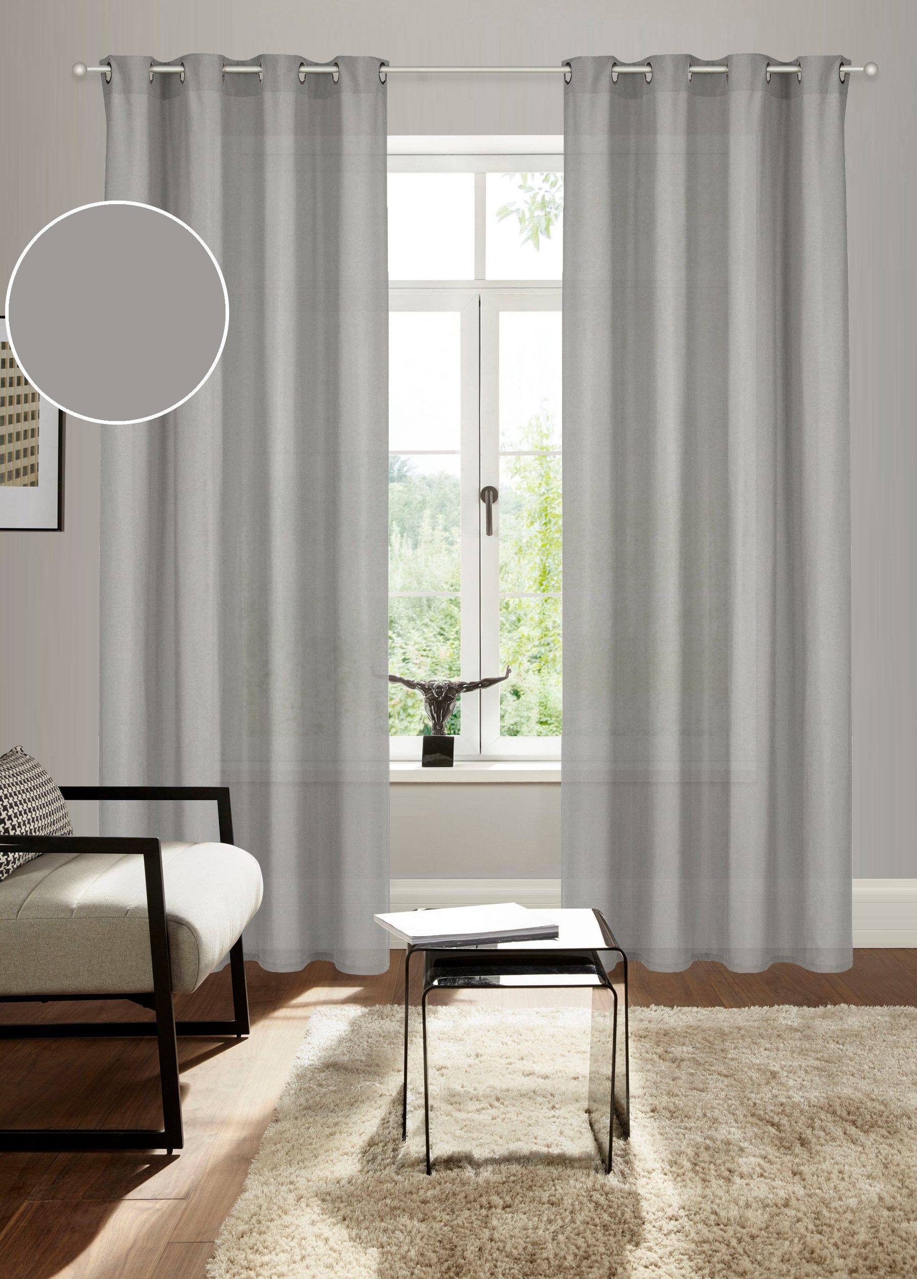 Bruno Banani Vorhang Lagan (2 St), Ösen, blickdicht, Polyester, 2-er Set, g günstig online kaufen