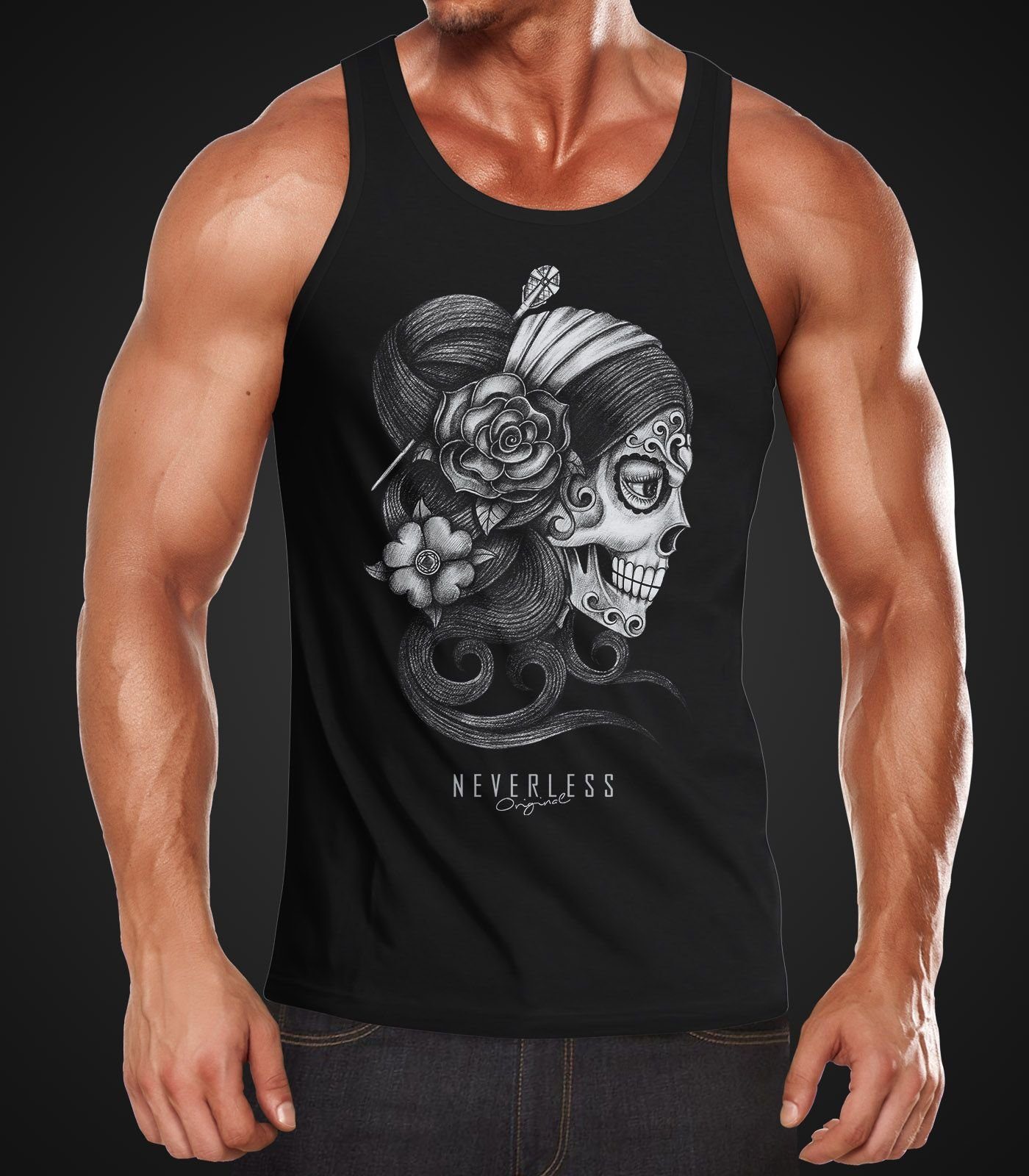 Neverless Tanktop Herren Tank-Top Santa Muerte günstig online kaufen
