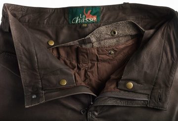 La Chasse® Lederhose Jagd Lederhose aus Büffelleder mit Beintasche Damen strapazierfähig