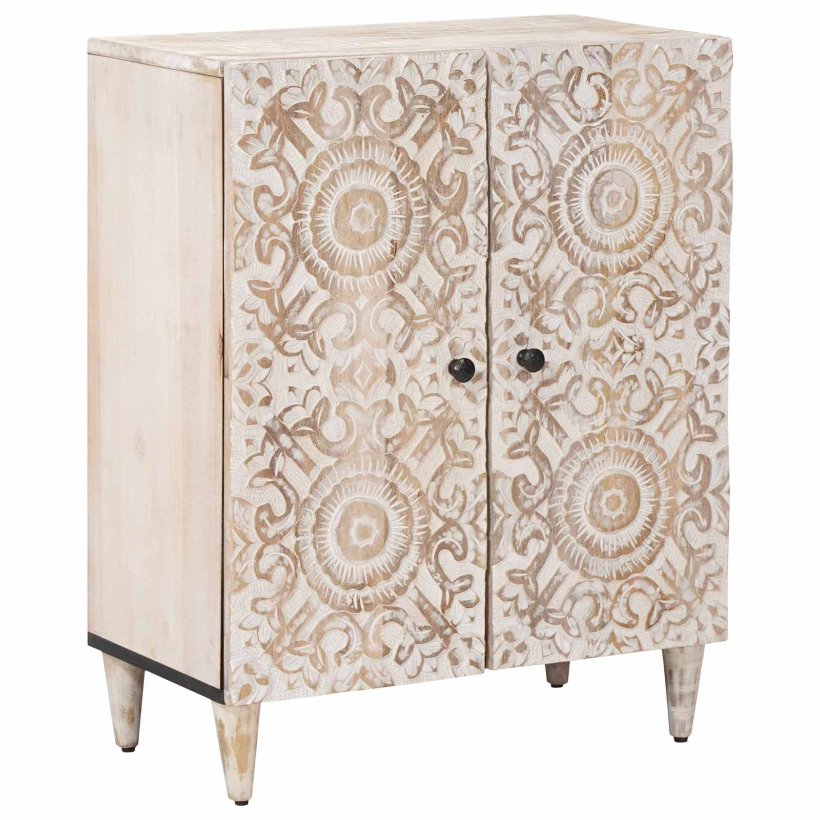 vidaXL Schranksystem Aufbewahrungs-Sideboard 60 x 33,5 x 75 cm Massivholz Weiß (1-St)