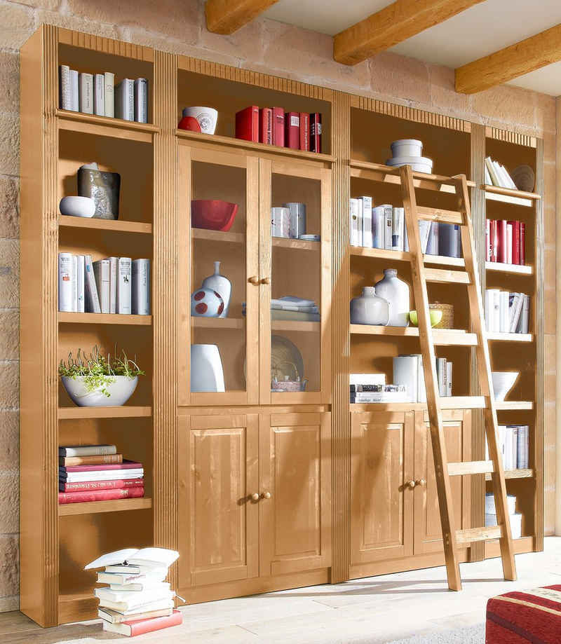 Home affaire Bücherwand Bergen, aus massivem schönen Kiefernholz, Breite 255 cm
