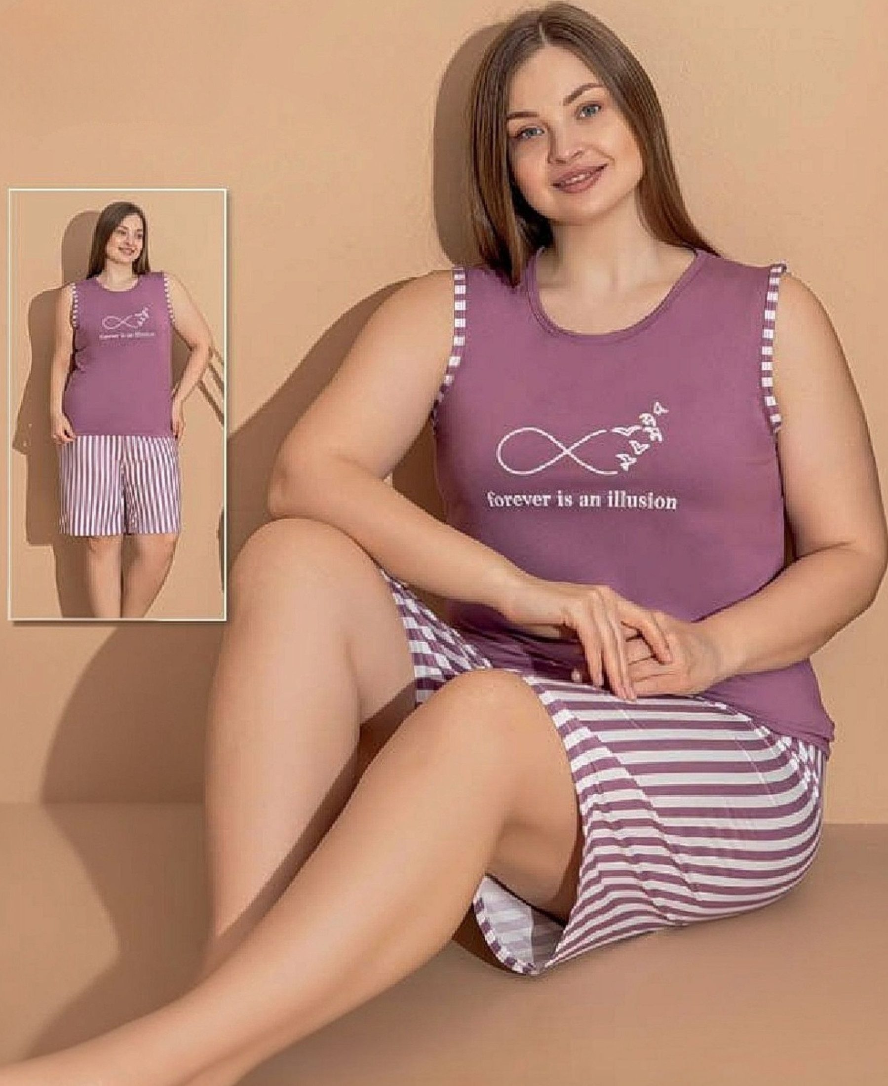 fashionshowcase Pyjama Damen Hausanzug große Größen günstig online kaufen