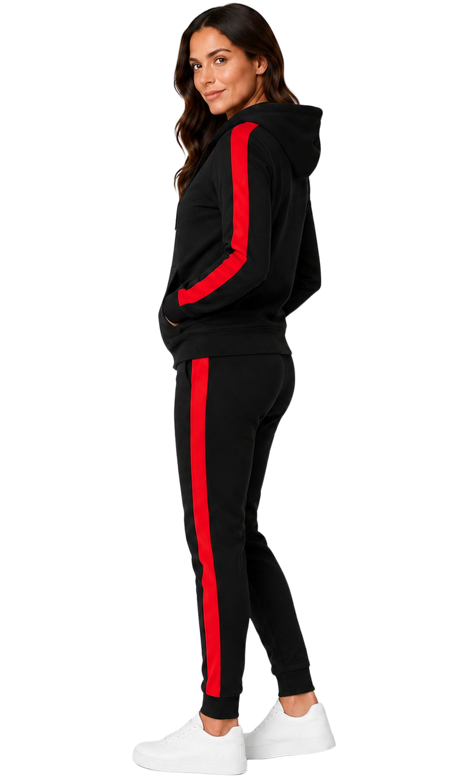 L.gonline Jogginganzug Damen Freizeitanzug, Sportlich, mit Streifen 526 (Packung, 2-tlg), Fitness Freizeit Casual
