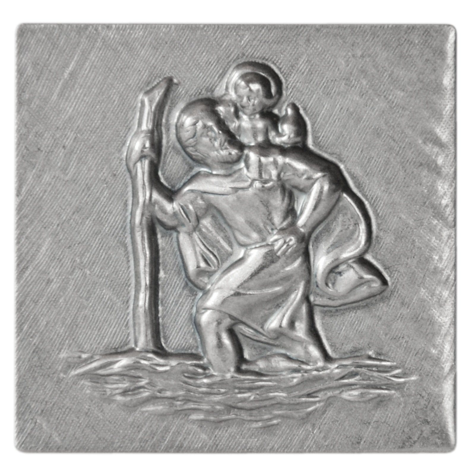 HR Autocomfort Metallschild Kleine Plakette Heiliger Sankt Christophorus 3  cm Relief Christopherus