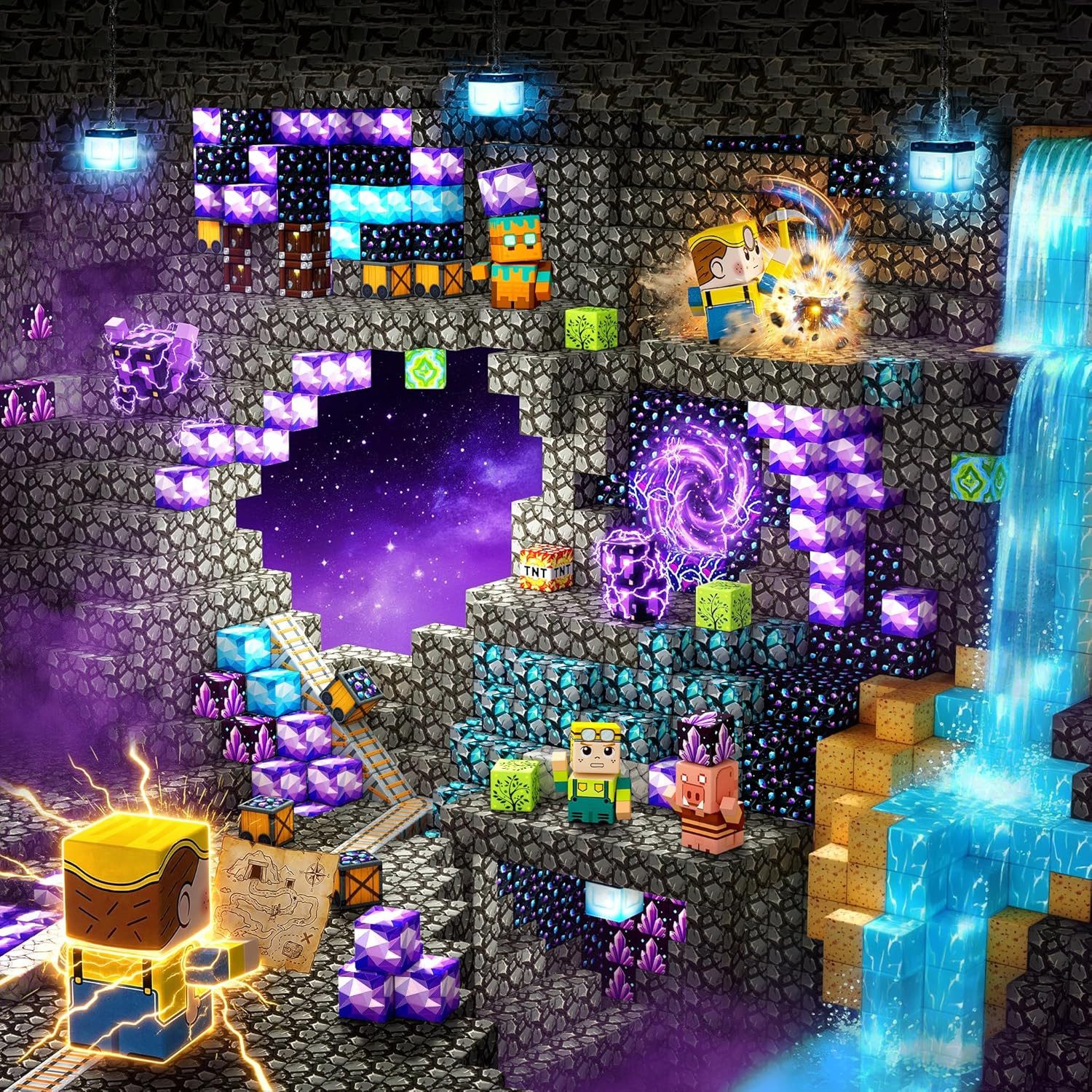 Ophy 150-teilige Magnetbausteine – Mine Bauwelt, Magnetspielzeug Magnetspielbausteine, (150 St., für Kinder ab 3–10 Jahren, mit abnehmbaren Teilen), ideales Ost – Bild 3 von 5
