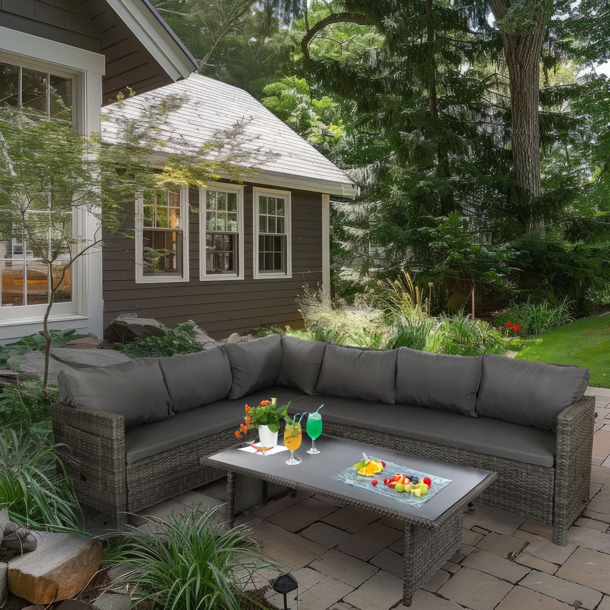 Wohnando Garten-Essgruppe Gartenlounge Eckbank "Maria", für günstig online kaufen