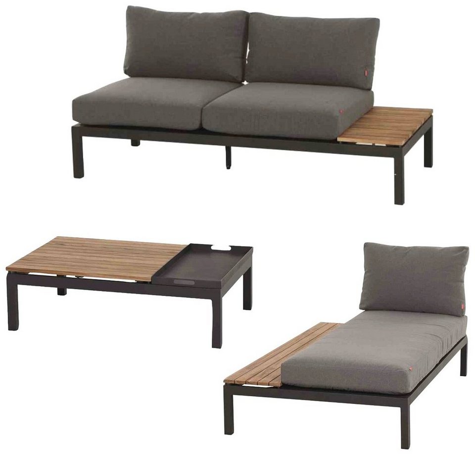 Siena Garden Gartenlounge-Set Alvida, (3-tlg)