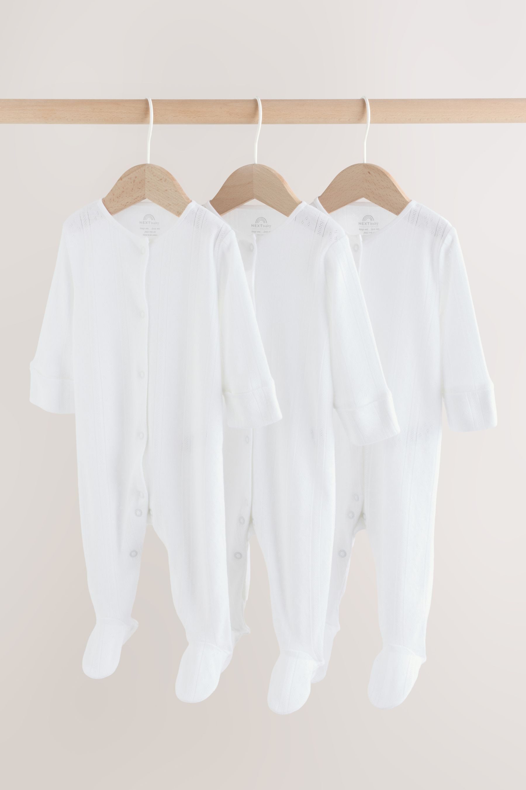 Next Schlafoverall Gerippte Babyschlafanzüge, 3er-Pack (3-tlg)