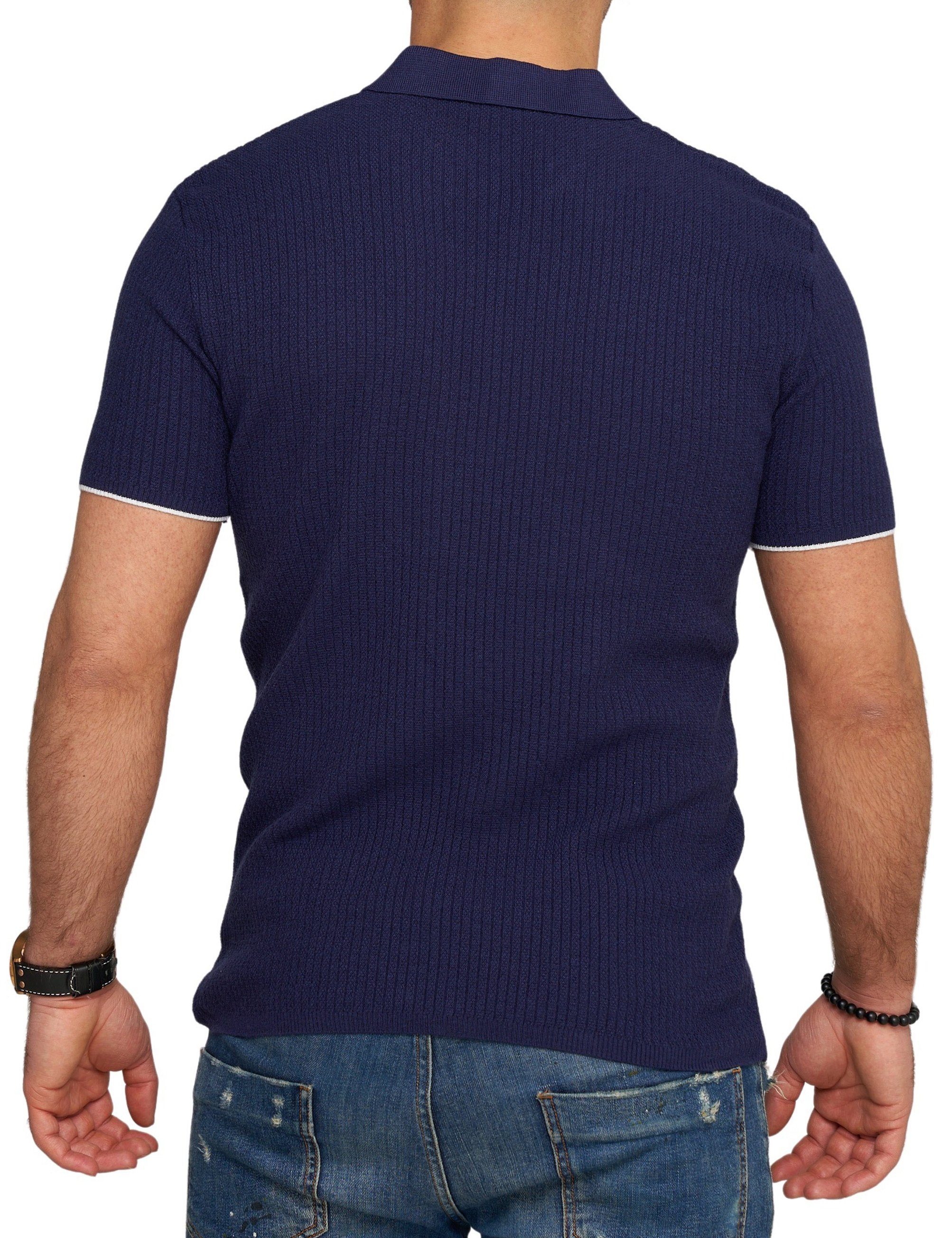 CARISMA Poloshirt CRMANAUS Rippstrick Kurzarm Polo T-Shirt
