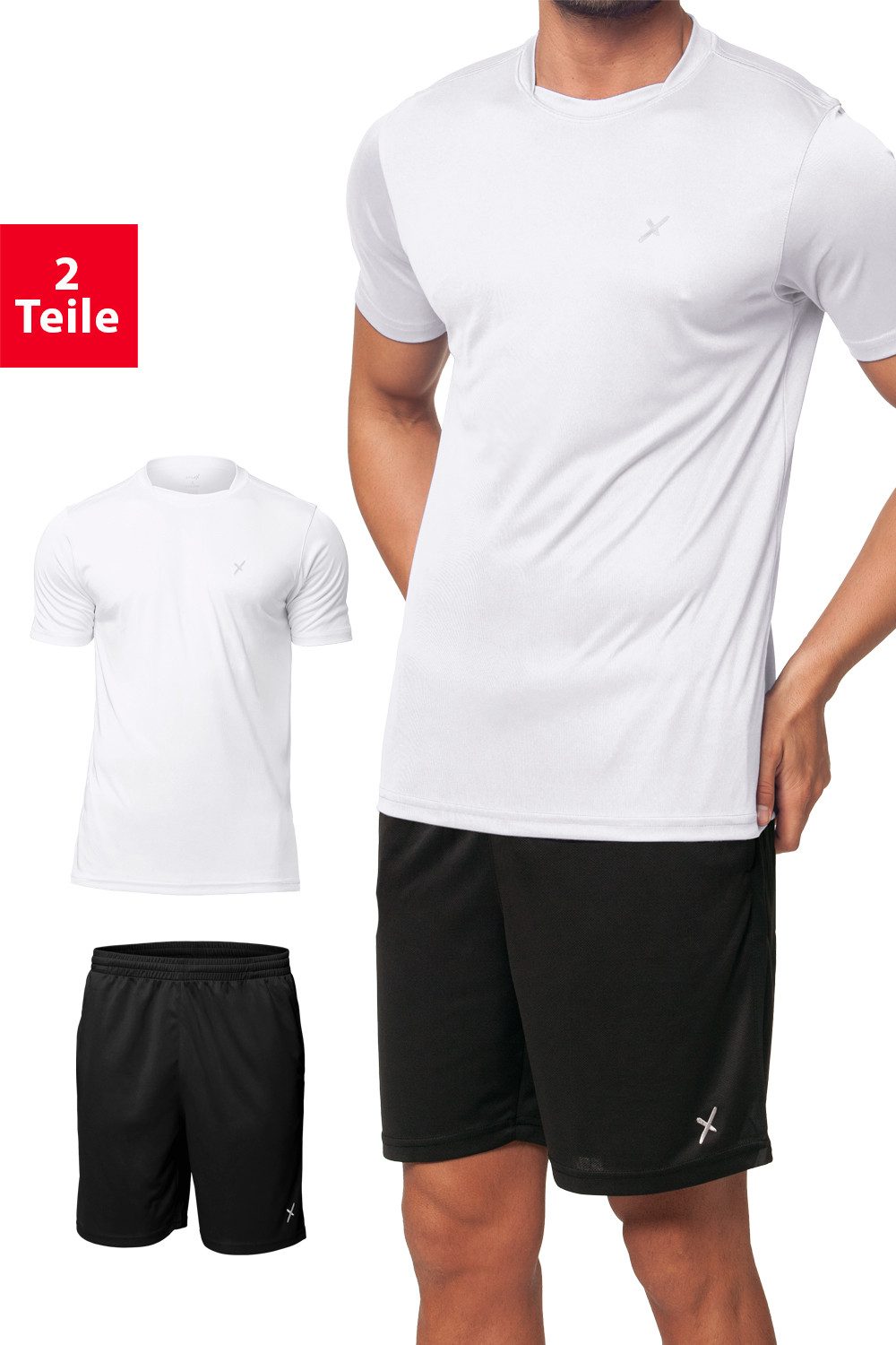 CFLEX Trainingsshirt Herren Sport-Set (2-teilig) - T-Shirt & Shorts - Sportswear Collection