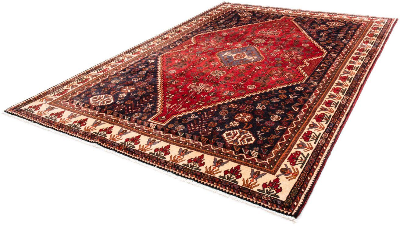 Wollteppich Shiraz Medaillon Rosso scuro 312 x 216 cm, morgenland, rechteckig, Höhe: 10 mm, Unikat mit Zertifikat