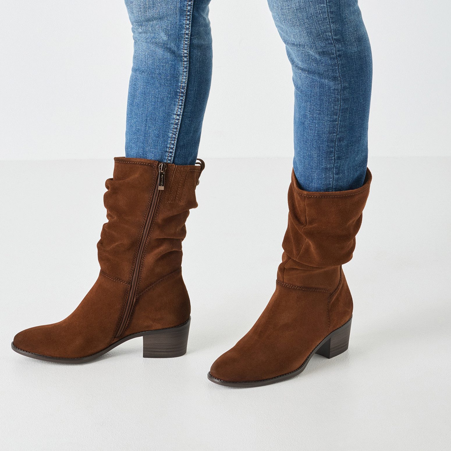 Tamaris Stiefel, Blockabsatz, Kurzstiefel mit Falten am slouchy Schaft günstig online kaufen