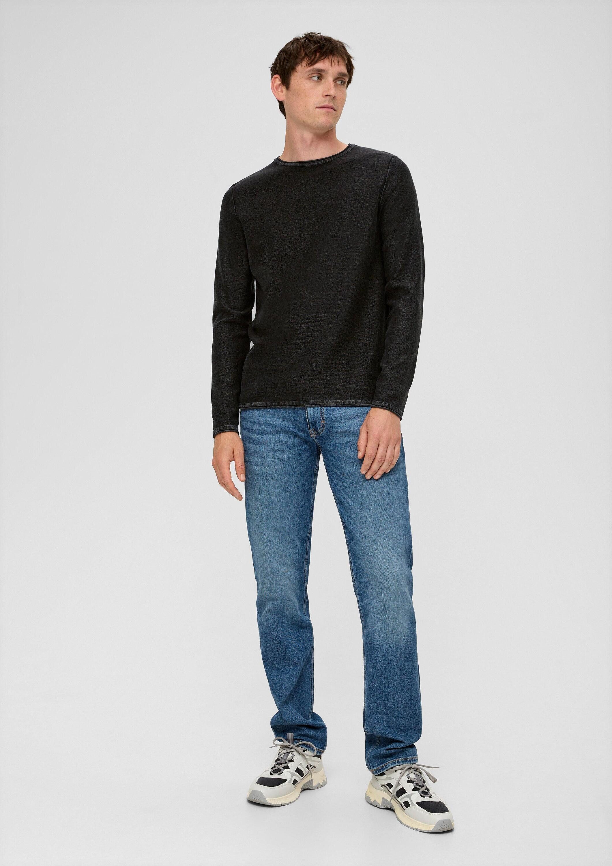 QS Longpullover Strickpullover Pullover mit Garment Dye