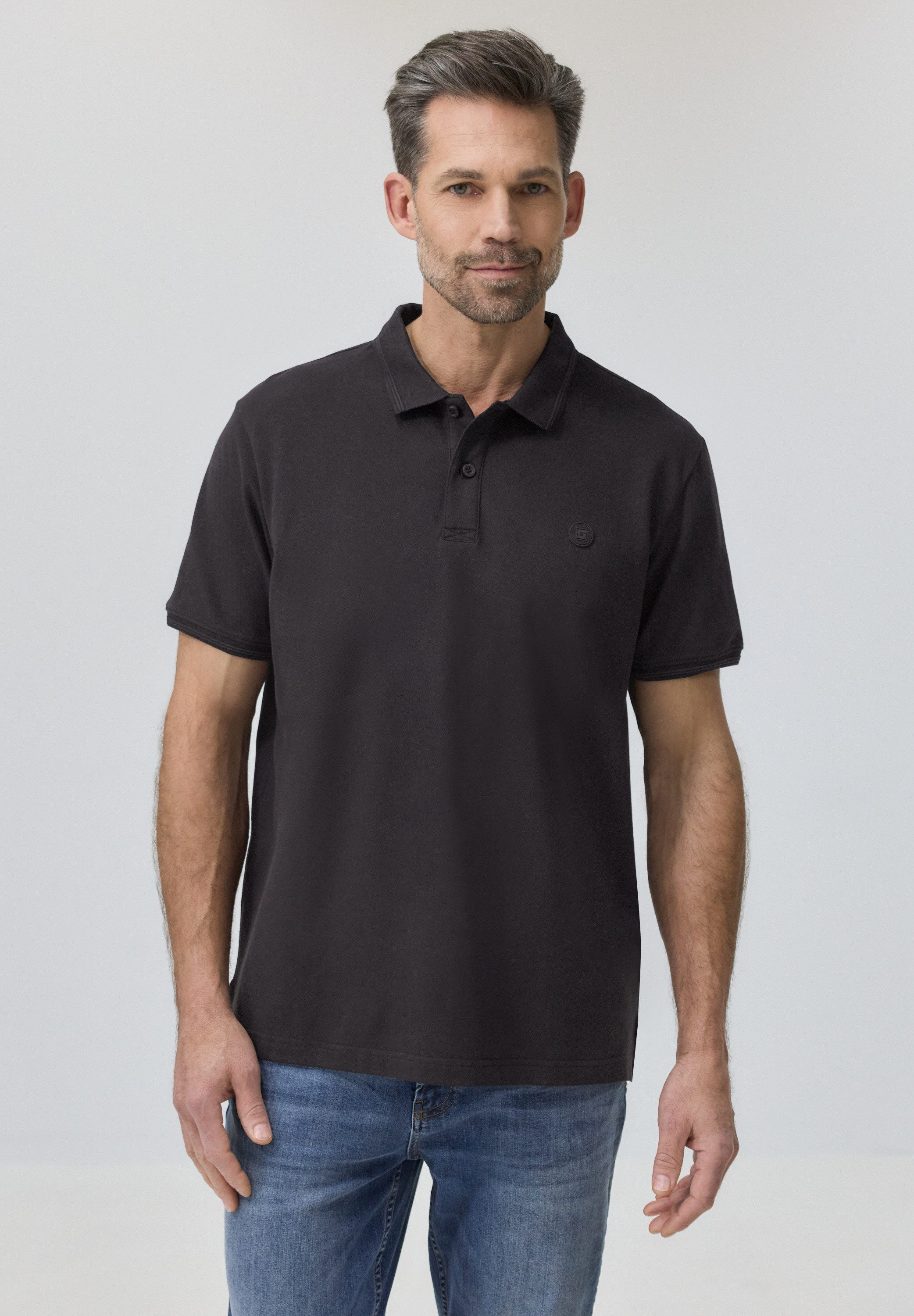 STREET ONE MEN Poloshirt aus Baumwolle mit Stretchante