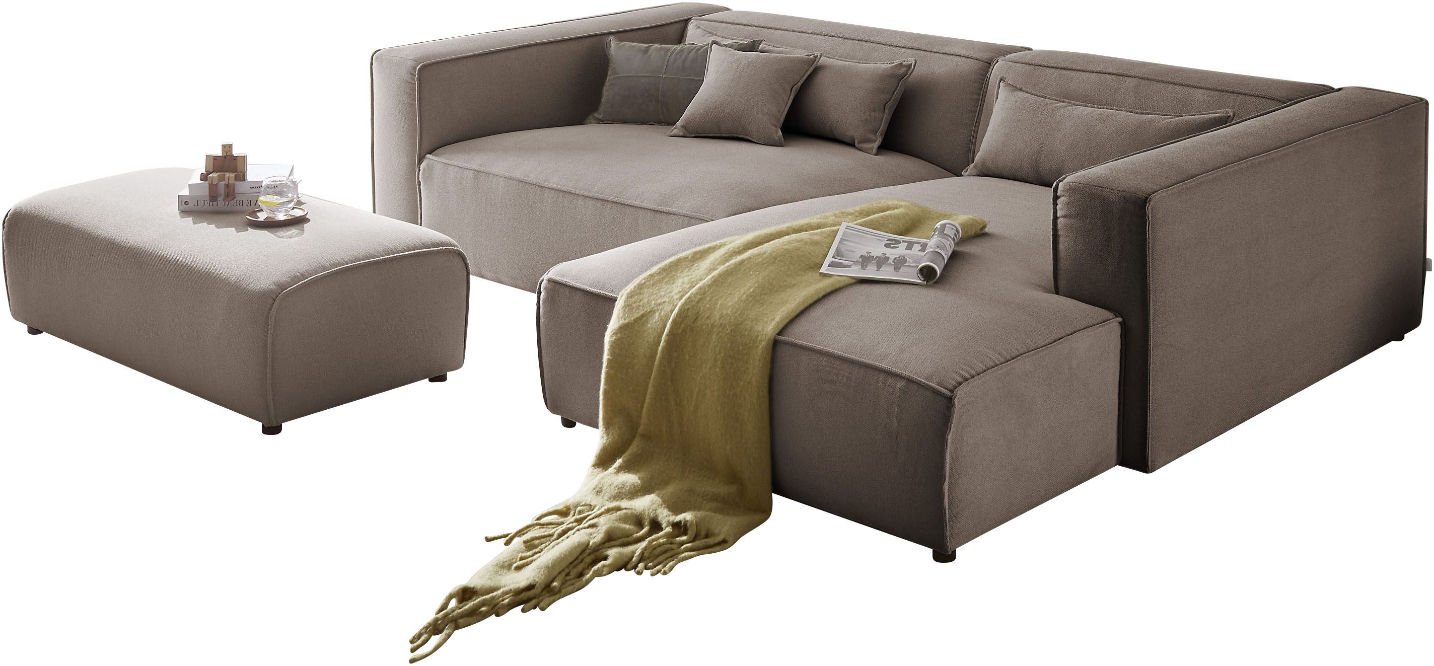 LeGer Home by Lena Gercke Ecksofa PIARA XXL, L-Form, Schlaffunktion, Cord, günstig online kaufen
