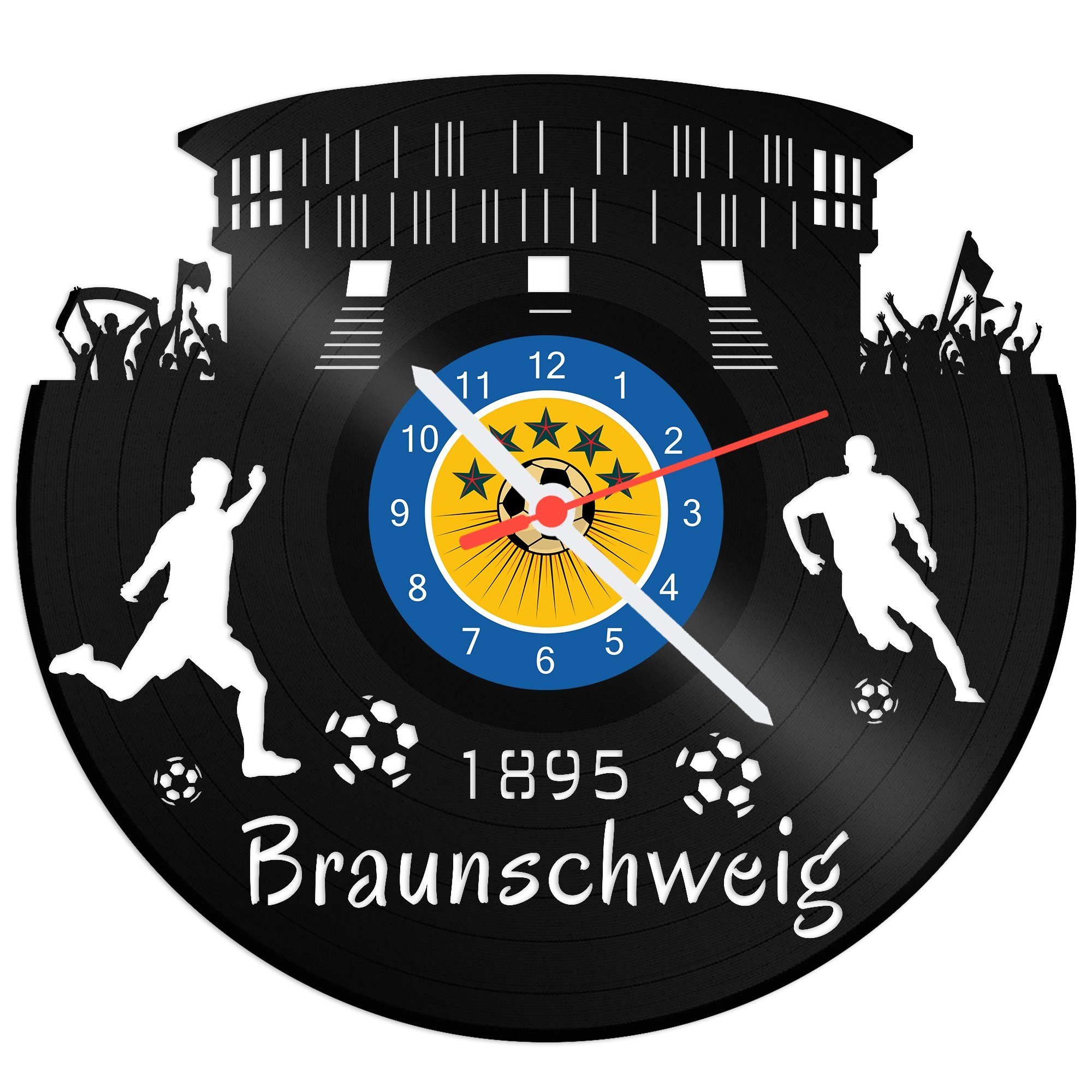 GRAVURZEILE Wanduhr Schallplattenuhr Braunschweig - 100% Vereinsliebe - Fuß günstig online kaufen