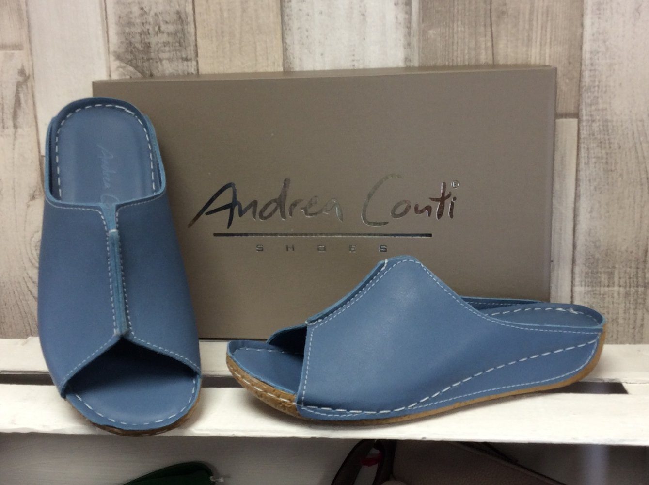 Andrea Andrea Conti Pantolette blau Conti Pantholette