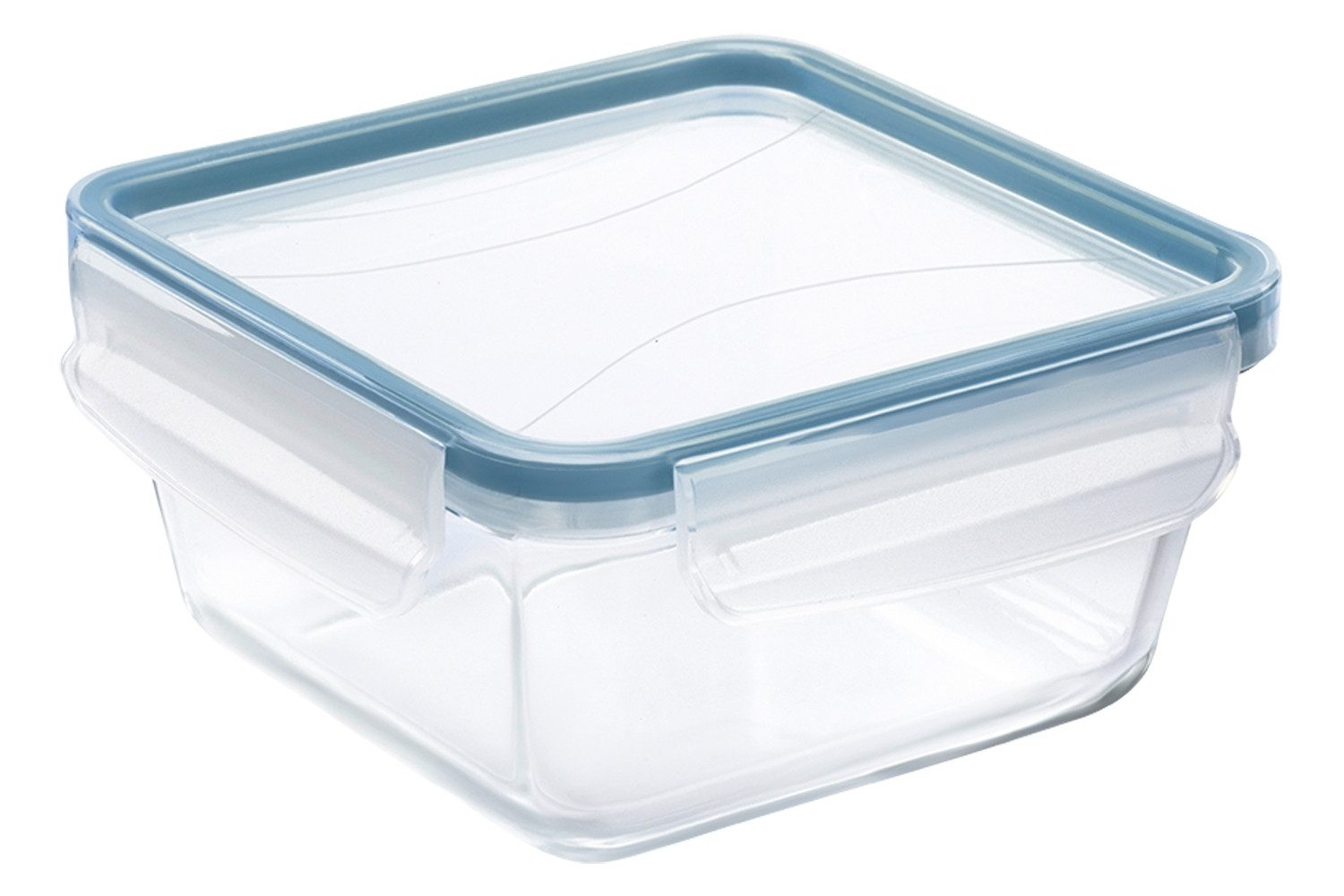 ROTHO Frischhaltedose CLIC & LOCK, Transparent, Blau, B 16,5 cm, 750 ml, Glas, Kunststoff, (1-tlg)