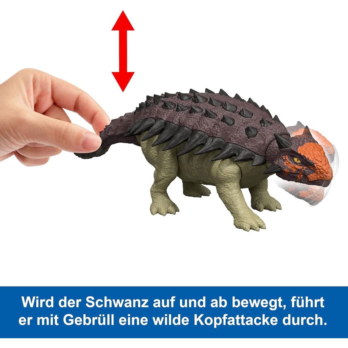 Mattel® Spielfigur Mattel JGB90-Jurassic World-Die Wiedergeburt-Ankylosaurus mit Geräusc – Bild 2 von 4