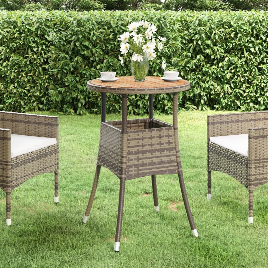 furnicato Gartentisch Echtholz 60 x 75 cm Grau (1-St), Stabiler Outdoor- Tisch mit Echtholzplatte für deinen Außenbereich
