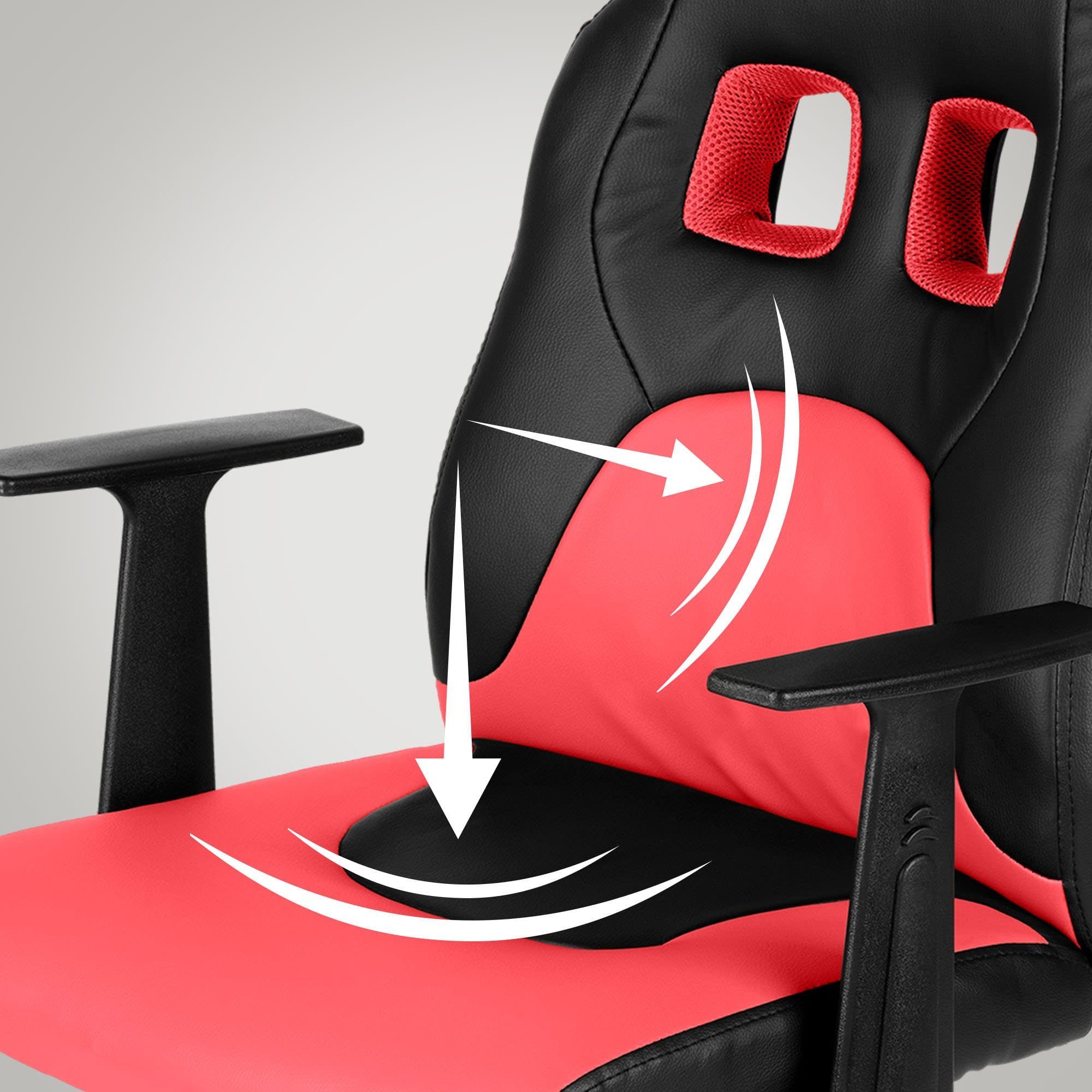CLP Gaming Chair Fun, Kinder-Bürostuhl, Armlehnen mit schwarz/rot abnehmbaren