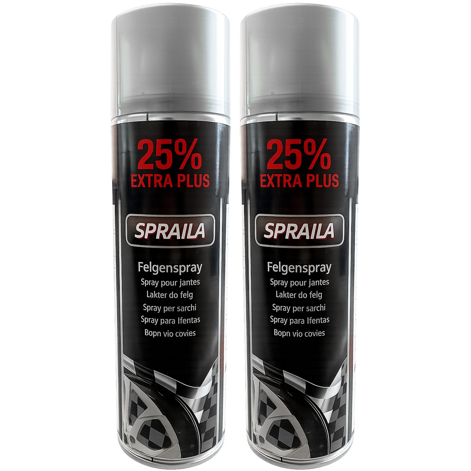 belton Sprühlack 2 x Spraila Auto Lackspray Dose Felgenspray Silber 500ml