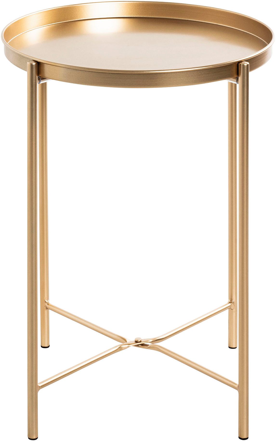 HAKU Beistelltisch Sofatisch, Wohnzimmertisch (1-St), rund - aus Metall Gold - Ø/H 39/50 cm