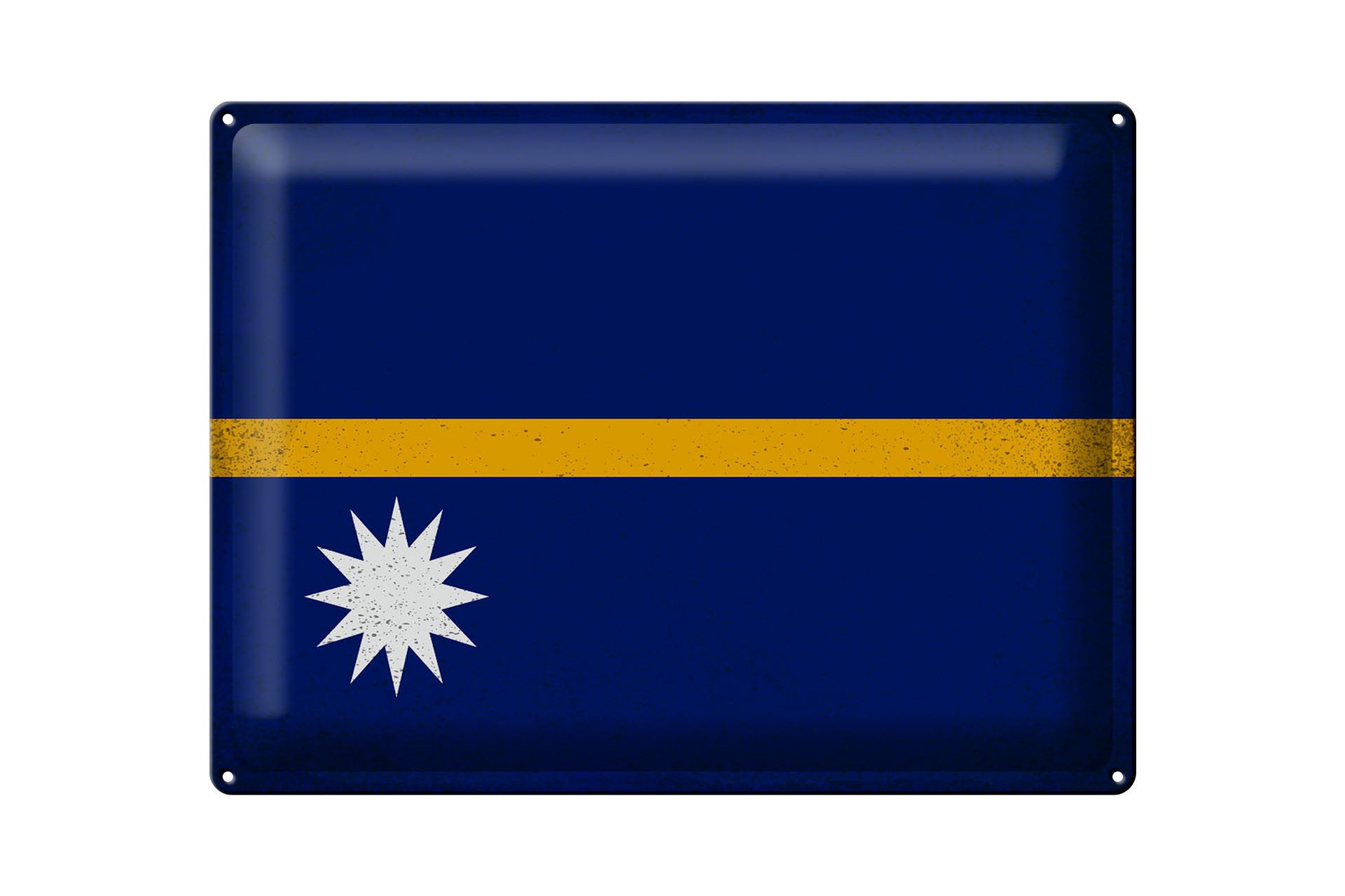 Metallschild Flagge Nauru 40x30cm Flag of Nauru Vintage