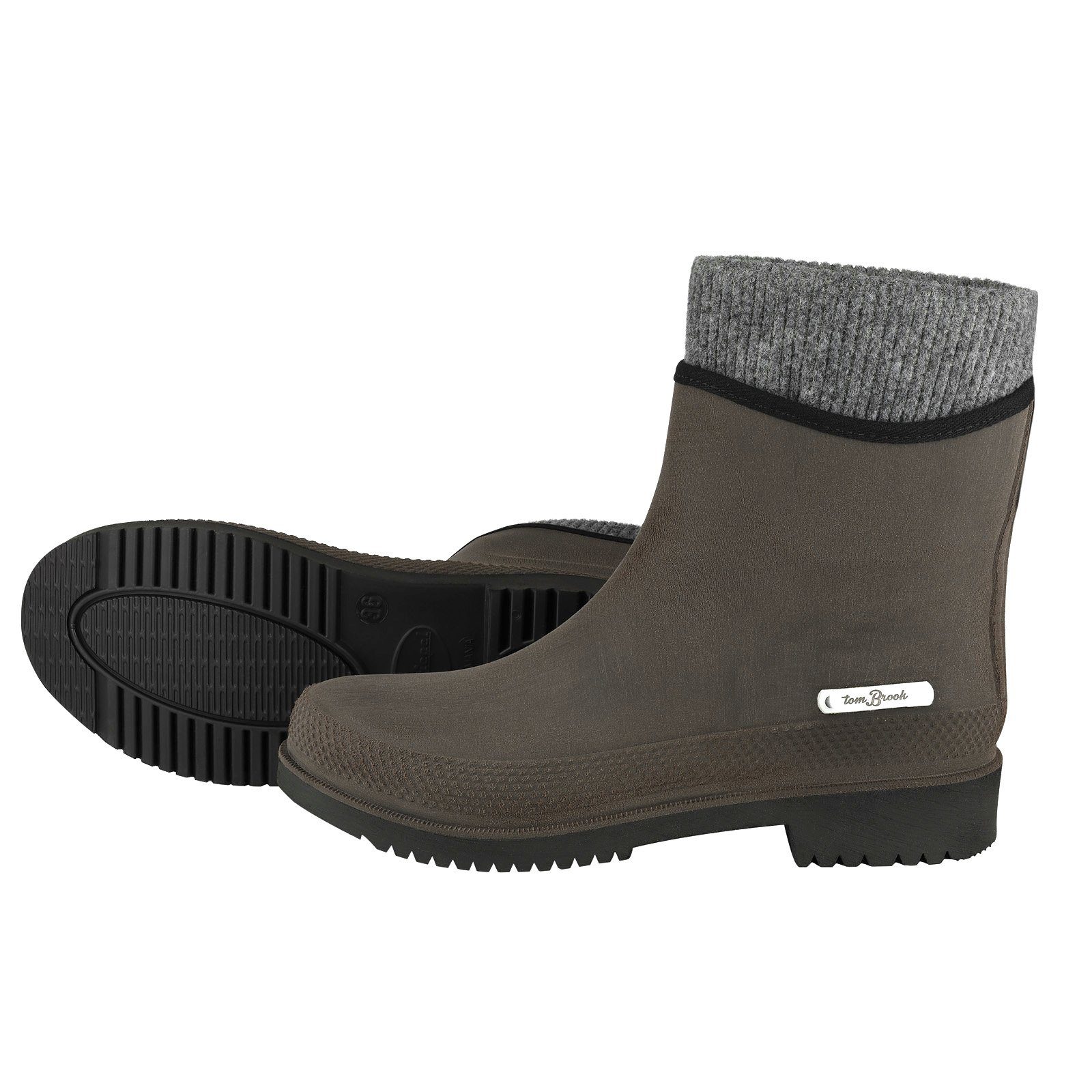 tomBrook Gummistiefel Damen Regenstiefel in Leder-Optik - Stiefel mit separatem Innenfutter