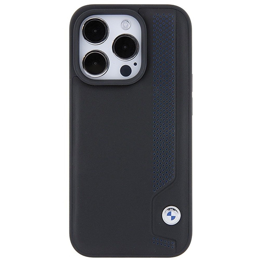 BMW Handyhülle Lederoptik Schutzhülle Case 6,7 Zoll, Eco-Leder-Design mit Punkte-Applikation, stoßfest
