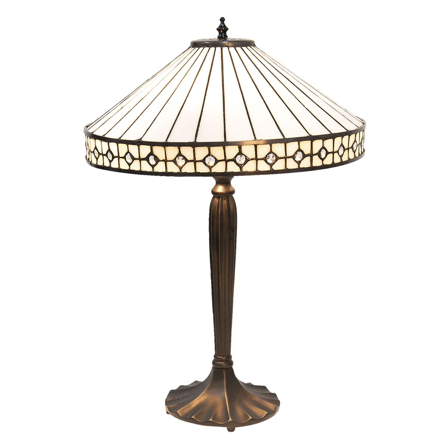 Clayre & Eef Schreibtischlampe Clayre & Eef Lumilamp Tischlampe Tiffany Ø 40*58 cm Mehrfarbig, Tiffanylampe, ohne Leuchtmittel, abhängig vom Leuchtmittel