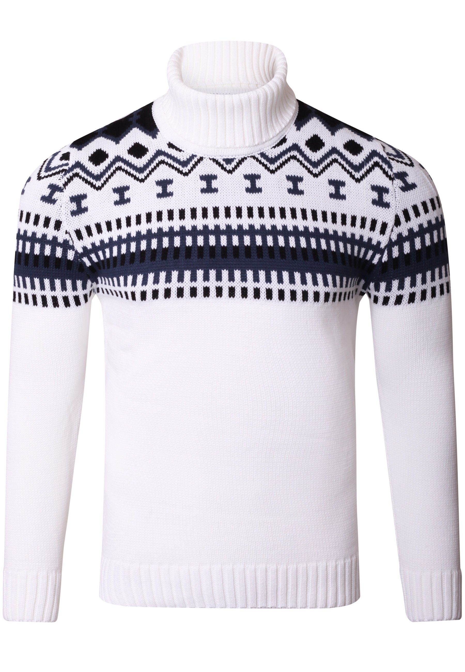 Reslad Strickpullover Reslad Rollkragenpullover Herren Grobstrick Norweger günstig online kaufen