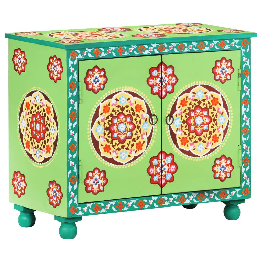 vidaXL Sideboard Sideboard Handbemalt Mehrfarbig 70x35x60 cm Massivholz (1 St)