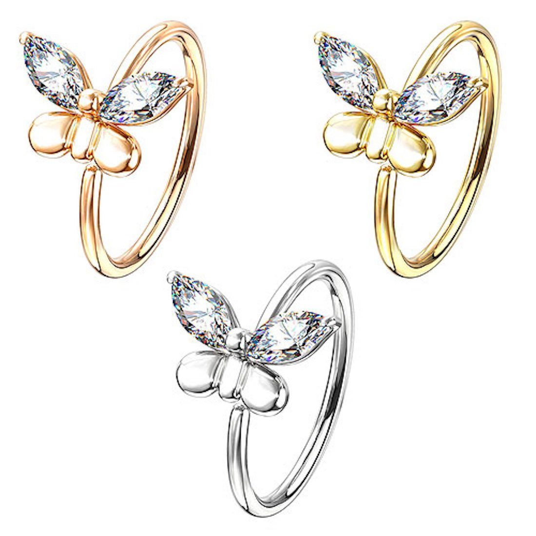 Taffstyle Nasenpiercing Piercing Biegbar Schmetterling mit günstig online kaufen