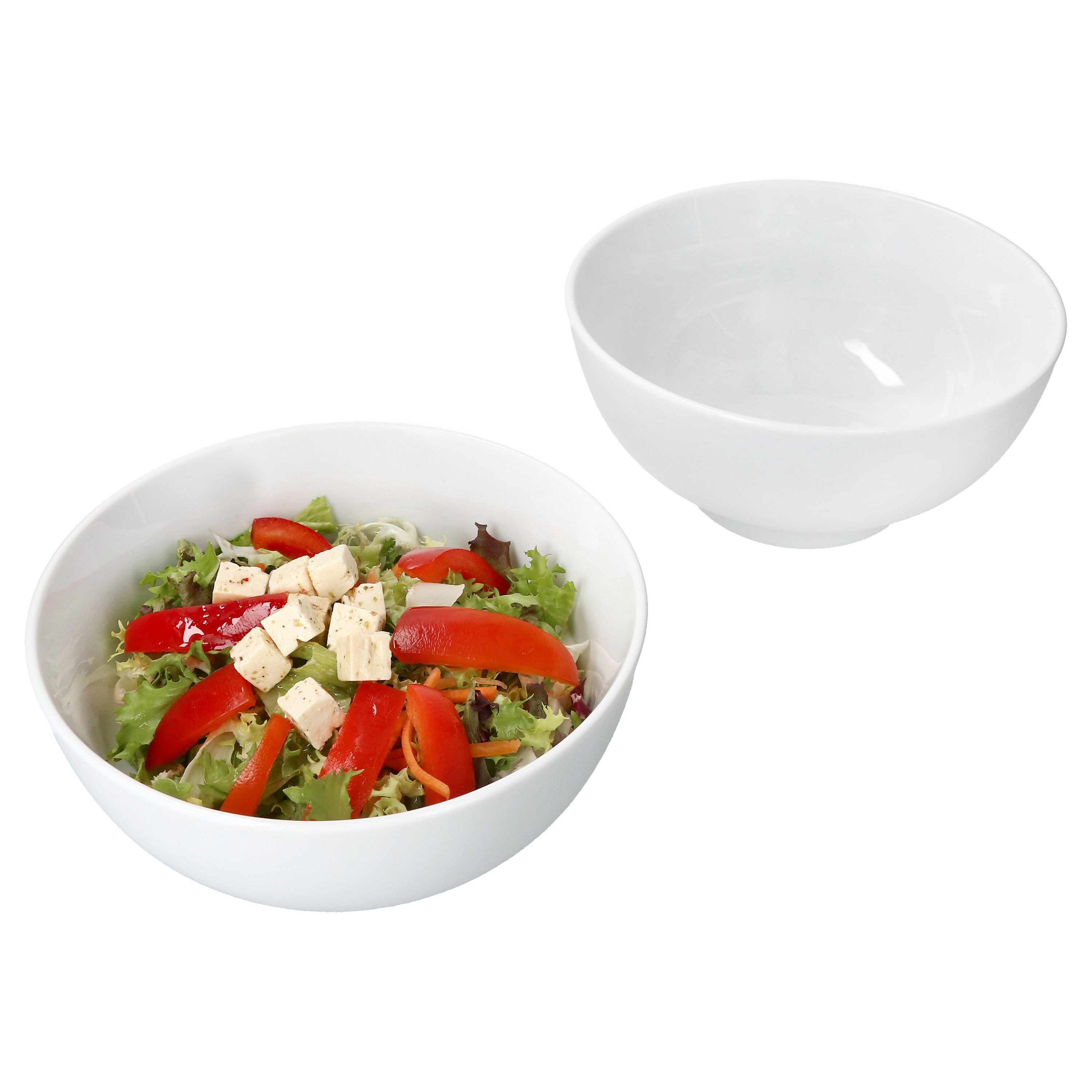 Servierschale 2er Set STABIL Salatschalen 660 ml Porzellan-Schüssel Salat Dessert