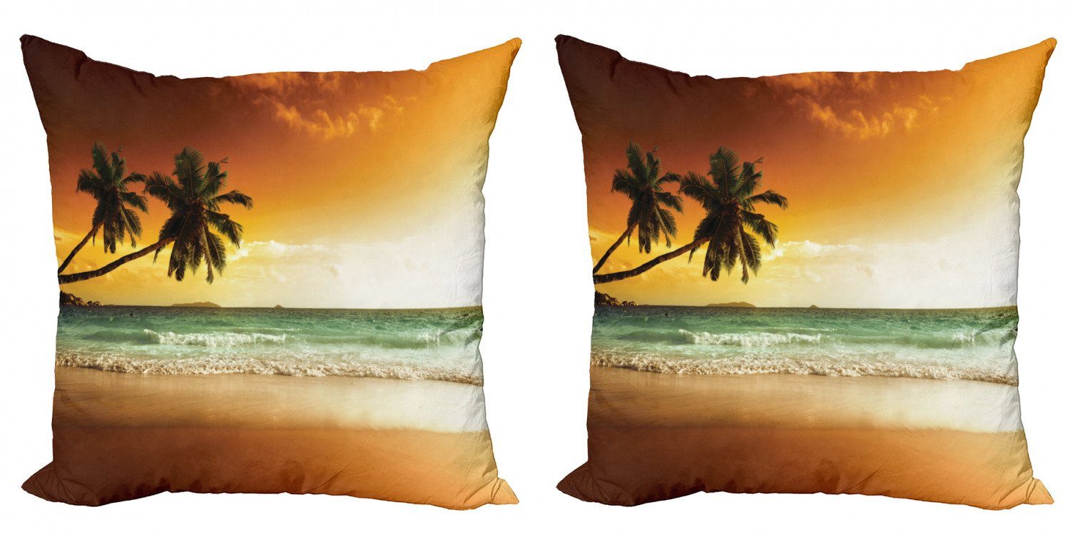 Tropisch Accent Abakuhaus Strand der (2 Palme Stück), Exotischer Digitaldruck, Kissenbezüge Modern Doppelseitiger